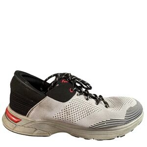 Zeba Hands-Free Walking Shoes Light Grey Black Red Knit Sneakers Mens 14
